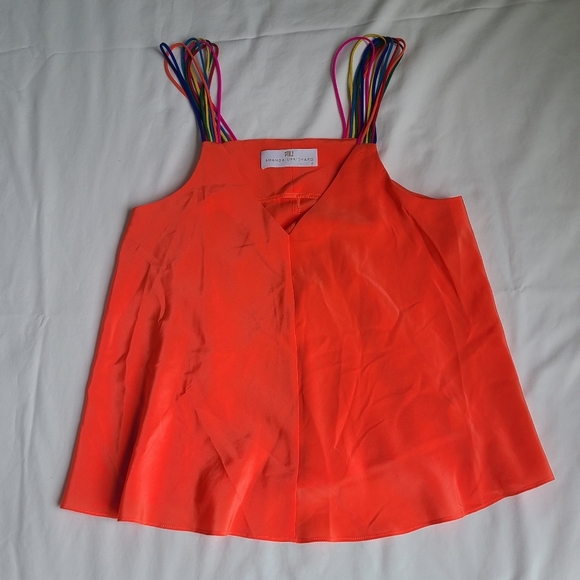 Amanda Uprichard Tops - Amanda Uprichard Mulit Color Strap Orange Tank Top